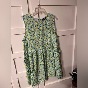 Lemon Print Sleeveless Dress
